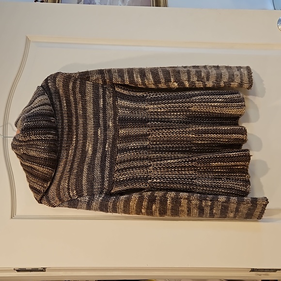 Y2K Silvia Novelli Noba Rounded Cardigan Sweater Womens Medium Brown Wrap Style - Picture 4 of 9